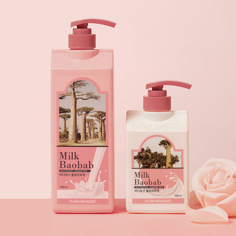 Milk Baobab Original Shampoo + Treatment + Body Wash (Flora Bouquet) - 1L x 3