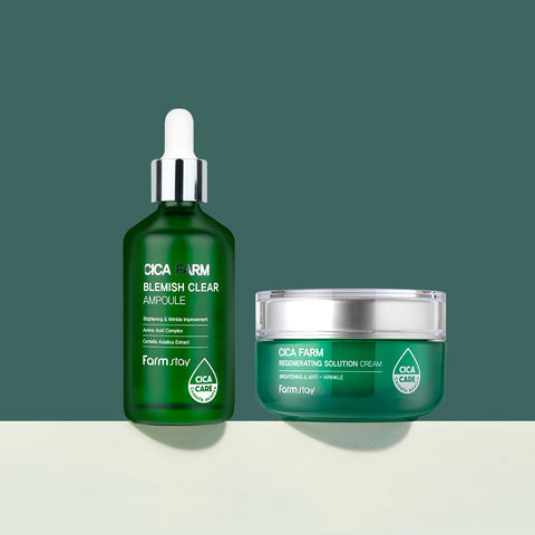 Farmstay Cica Hydration Booster Ampoule + Cream Set (2-piece)
