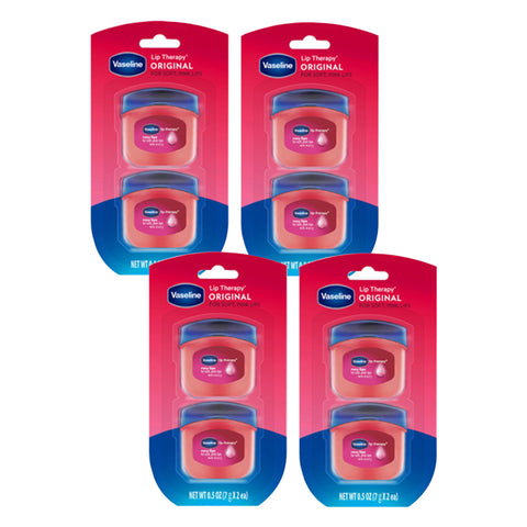 Vaseline Lip Therapy Mini Lip Balm Set Original 7g (2pcs)x2 + Rosy Lips 7g (2pcs)x2