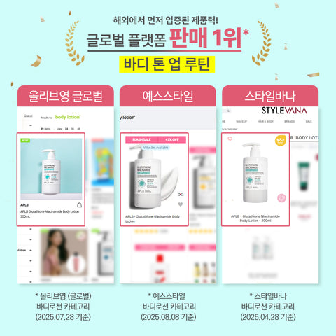 APLB Glutathione Niacinamide Body Lotion 300ml (3 Pack)