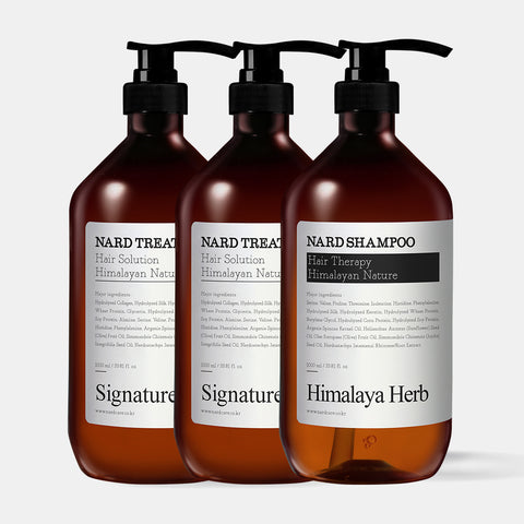 Nard Large-Size Protein Treatment 1L (2 Pack) + Signature Shampoo 1L (1 Pack) Set