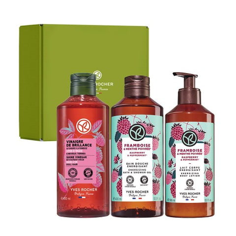 Yves Rocher Hair Vinegar & Body Care 3-Piece Gift Set (Hair Vinegar 400ml + Shower Gel + Body Lotion)