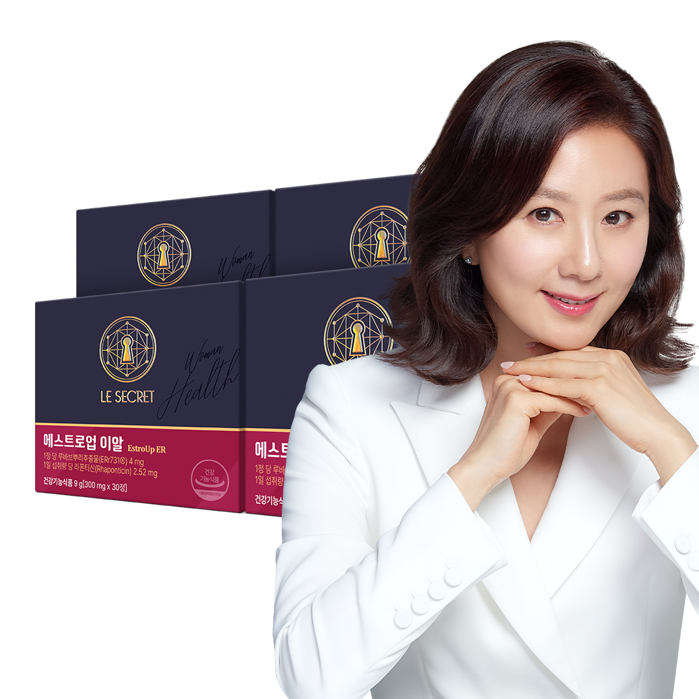 Nutrione Le Secret EstroUp LR Women's Menopause Supplement Rhubarb Root Extract 30 Tablets x 4