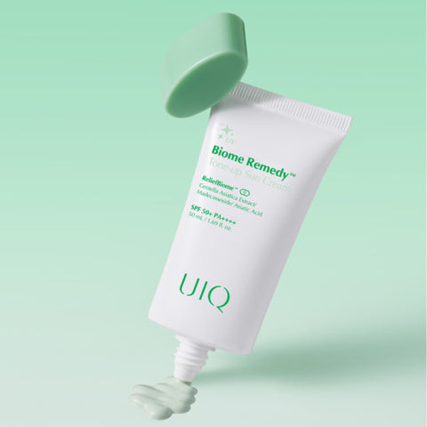 UIQ Biome Remedy Tone-Up Sun Cream 50ml - 4-Piece Set (Purple & Green)
