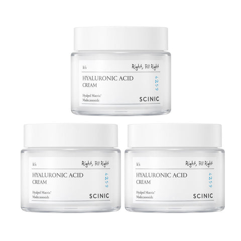 Scinic Hyaluronic Acid Low-Molecular Moisture Cream 80ml (3 Pack)