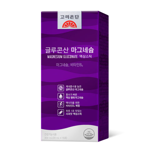 Koreaeundan Magnesium Gluconate Liquid Sticks 15-Pack (1 box)