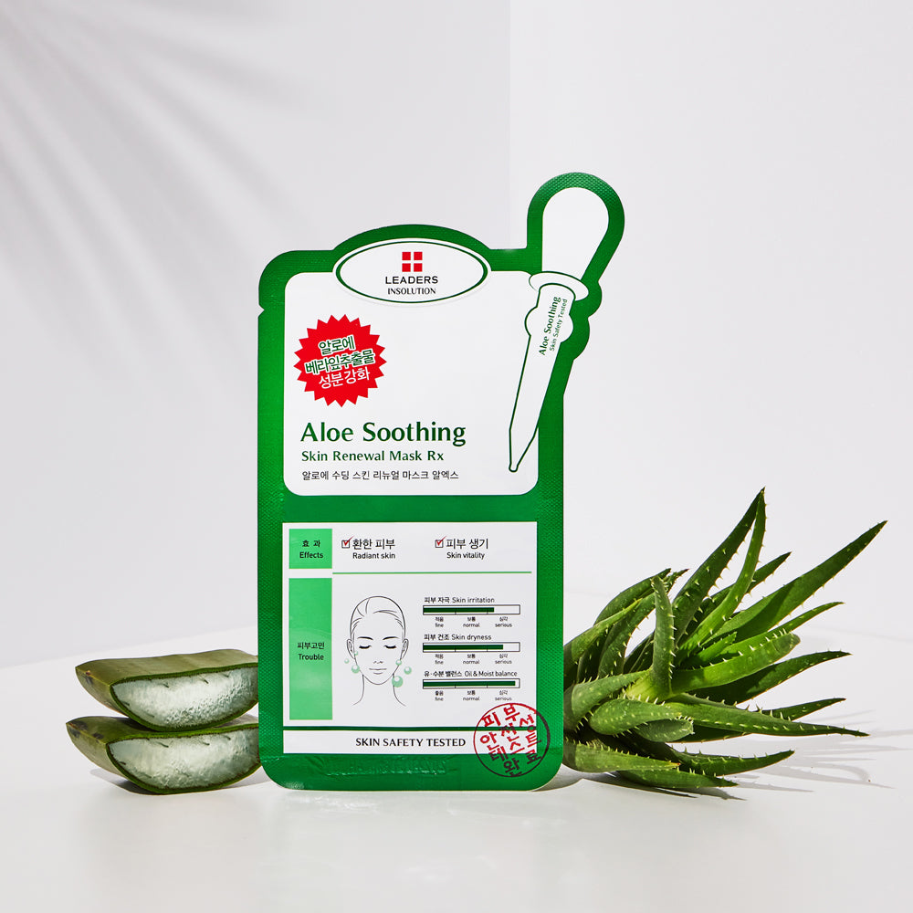 Leaders Insolution Aloe Soothing Skin Renewal Rx Mask Pack 25ml (10 sheets)