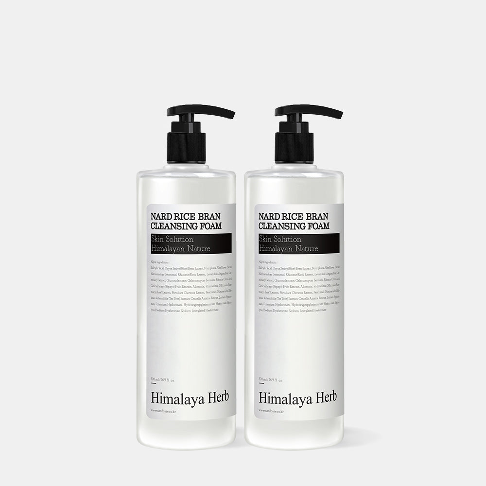 Nard Rice Bran Brightening Foam Cleansing 500ml (2 Pack)