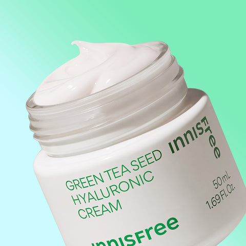 Innisfree Green Tea Seed Hyaluronic Acid Serum 130ml + Cream 50ml (2-Piece Set)