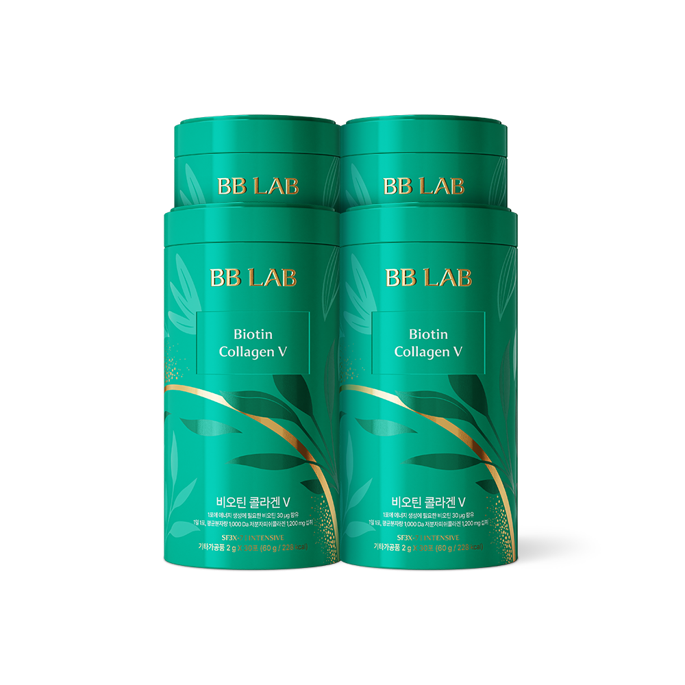 Nutrione BB Lab Biotin Collagen V Intensive 4-Pack (4-Months) Low-Molecular Fish Powder (1000 Da)