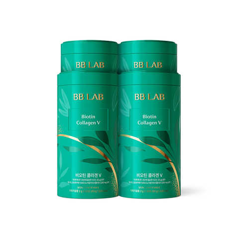 Nutrione BB Lab Biotin Collagen V Intensive 4-Pack (4-Months) Low-Molecular Fish Powder (1000 Da)