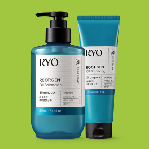 Ryo Rootgen Scalp Core Strengthening Cooling Anti-Hair Loss Shampoo 515ml + 180ml