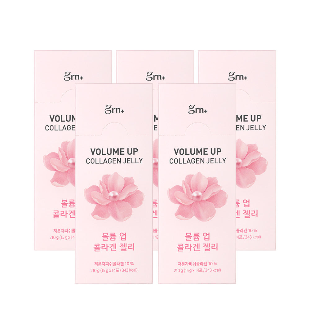 GRN Volume-Up Low-Molecular Fish Collagen Jelly with Hyaluronic Acid 14 Sachets x 5 Packs