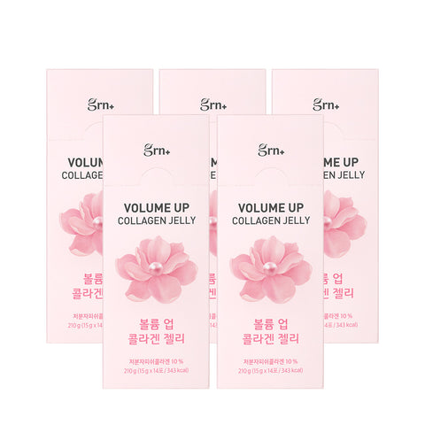 GRN Volume-Up Low-Molecular Fish Collagen Jelly with Hyaluronic Acid 14 Sachets x 5 Packs