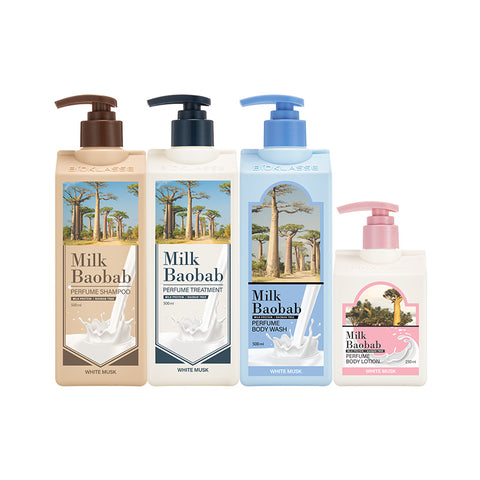Milk Baobab Perfume Shampoo + Treatment + Body Wash White Musk, 500ml - Set of 3