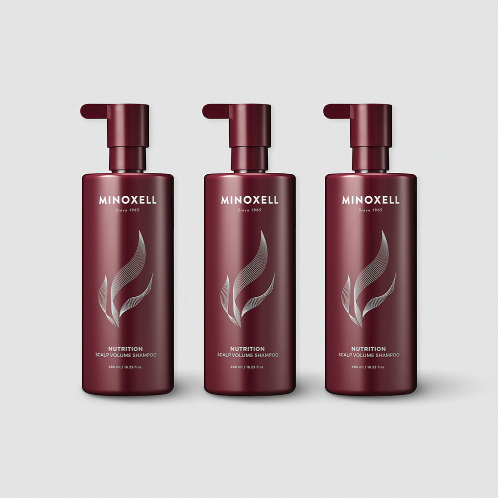 Minoxell Nutrition Scalp Volume Hair Loss Shampoo 480ml (3 Pack)