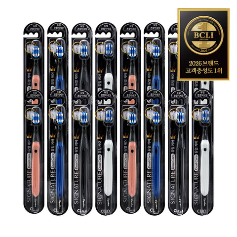 Clio Signature PowerCare Deep Clean Cross Elastic-Bristle Toothbrush, 16 pcs