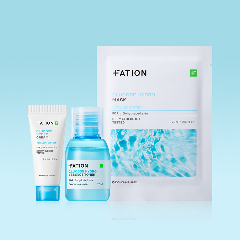 FATION Glucose Hydro 3-Piece Kit (Toner 20ml + Cream 5ml + Mask 1pc)