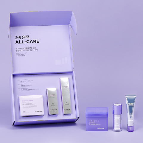 Dermafirm Soothing Repair Toning 3-Piece Gift Set (Pad 70 sheets + Serum 30ml + Cream 50ml)