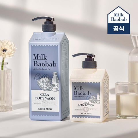 Milk Baobab Cera Body Wash 1200ml + Body Lotion 600ml Mauve Tulip 2-Piece Set
