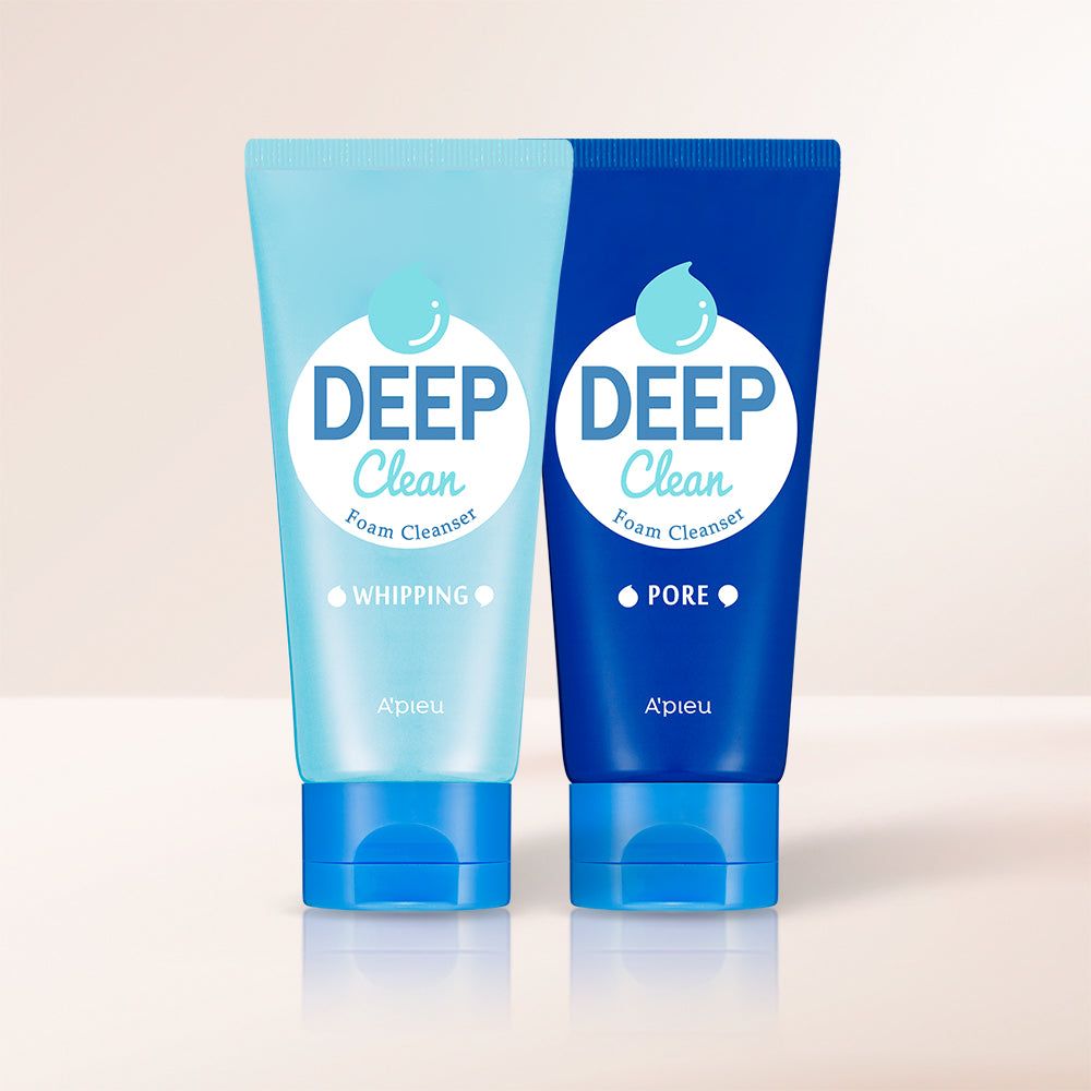 A'PIEU Deep Clean Foam Cleanser 2-Piece Set (Whipping 130ml + Pore 130ml)