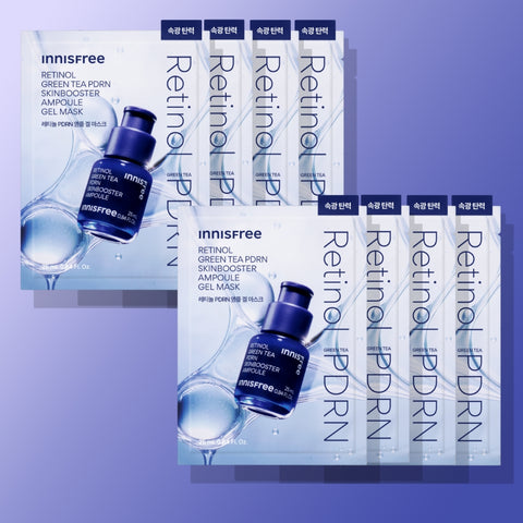 Innisfree Retinol Green Tea PDRN Skin Booster Ampoule Gel Mask (25ml x 8 sheets)