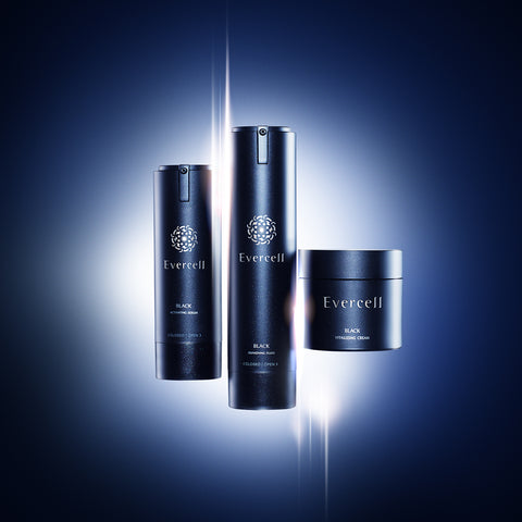 Evercell Black Skincare 3-Piece Set (Fluid + Serum + Cream) EGF & Stem Cell Culture Extract