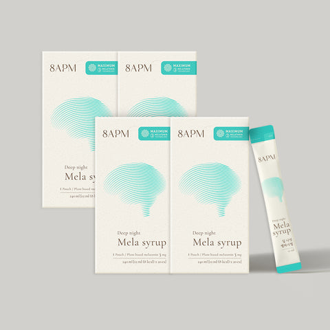 8APM Deep Night Mela Syrup Plant-Based Liquid Melatonin 3 mg 12 ml x 20 sachets (4 Pack)