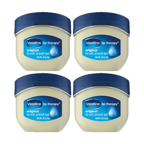 Vaseline Lip Therapy Original Mini Jar Lip Balm 7g (4 Pack)