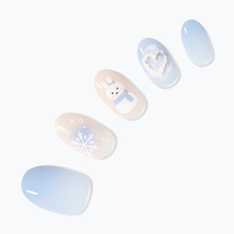 Dashing Diva Magic Press Snow Bunny (Oval) Nail Tips