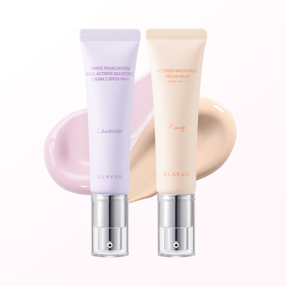 KLAVUU Vegan Fixing Boosting Tone-Up Makeup Base (30ml SPF50+) + Boosting Cream Set