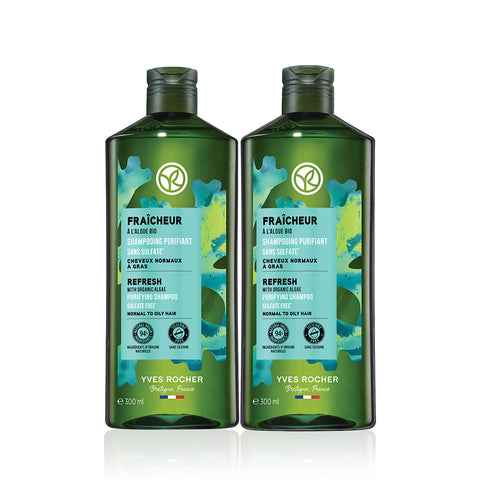 Yves Rocher Algae Refresh Oily Scalp Shampoo 300ml (2 Pack)