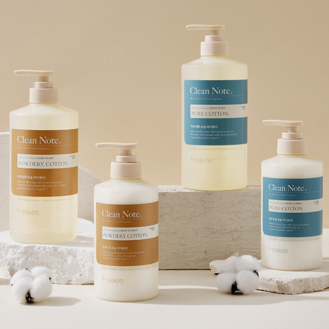 Kerasys Clean Note Pure Cotton Perfume Body Wash 800ml + Body Lotion 500ml + Body Wash 180ml