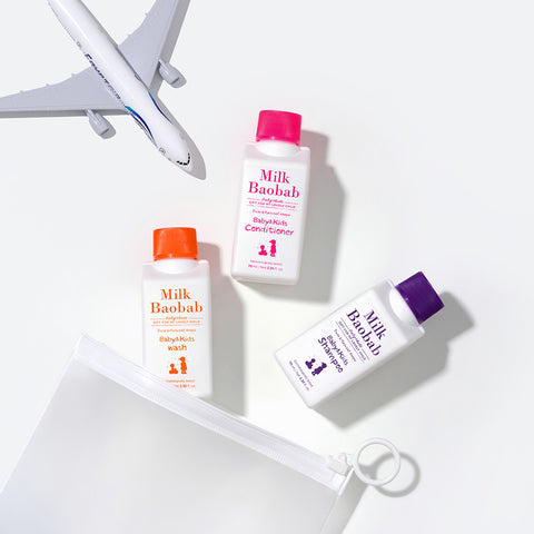 Milk Baobab Baby & Kids Travel Kit (3x70ml: Kids Shampoo + Kids Conditioner + Kids Wash)