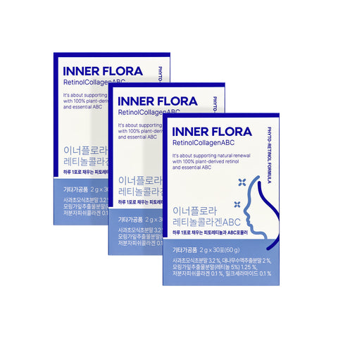 New Origin Innerflora Retinol Collagen ABC 30-Day Supply (3 Boxes) Oral Retinol Supplement Made in Korea