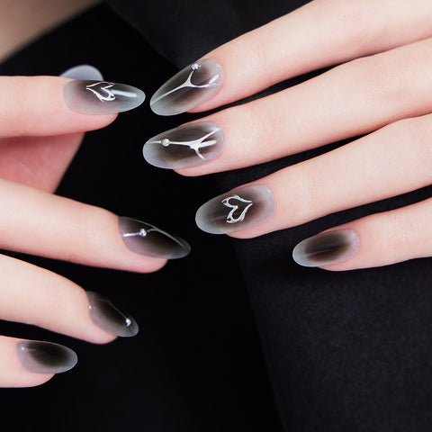 Dashing Diva Magic Press Smoke Shade (Almond) Nail Tips