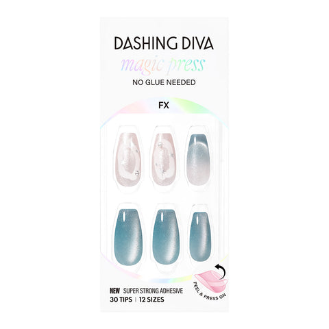 Dashing Diva Magic Press Emerald Sky (Coffin) Nail Tips