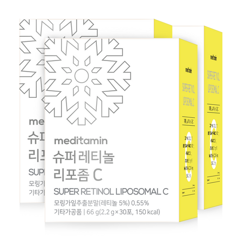 Meditamin Super Retinol Liposome C Quickmelt Plant-Based Retinol, Refreshing Lemon Flavor, 30 Sachets
