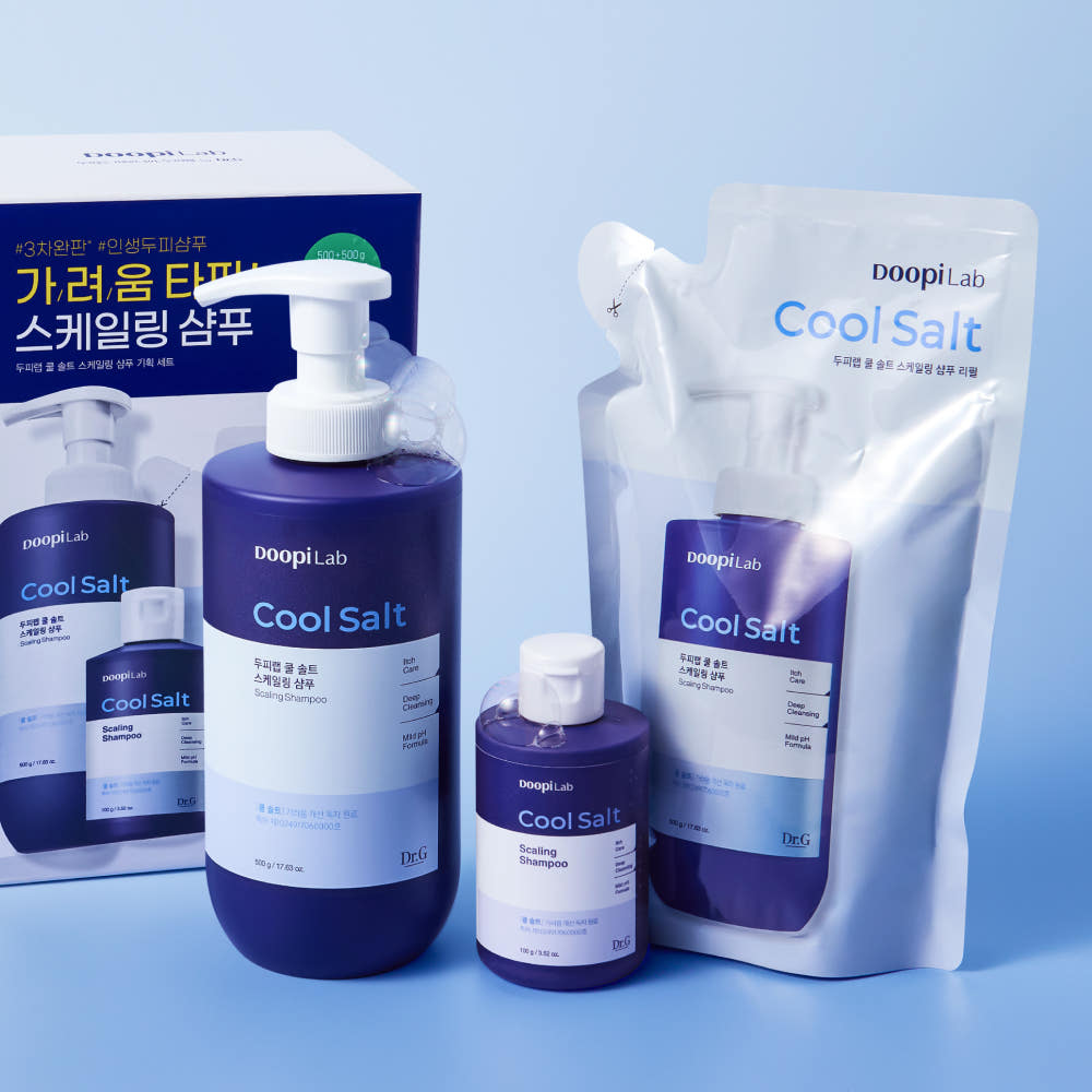 Dr.G Doopi Lab Cool Salt Scaling Shampoo 500g + Refill 500g + 100g
