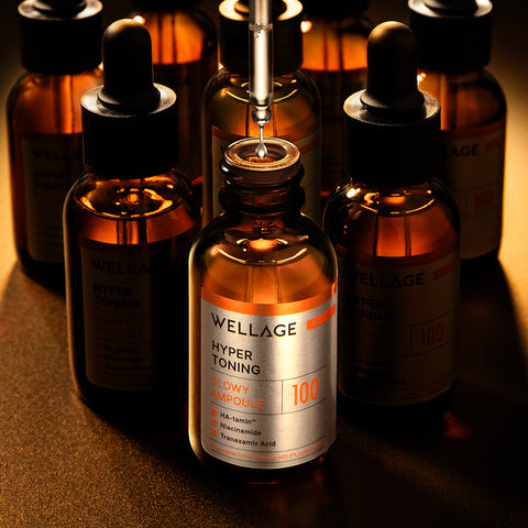 Wellage Hyper Toning Gloi Ampoule 30ml + Hyper Toning Vita C Bubble Mask 5pcs ? 2-piece Set