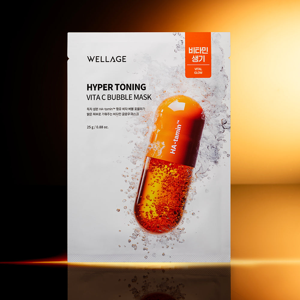 Wellage Hyper Toning Vita C Bubble Mask (1 sheet)