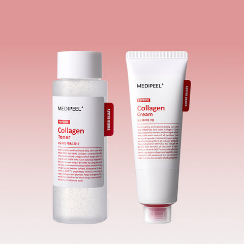 Medipeel Red Lacto Collagen Soothing Essence Toner 200ml + Barrier Cream 80ml Vegan 2-Piece Set