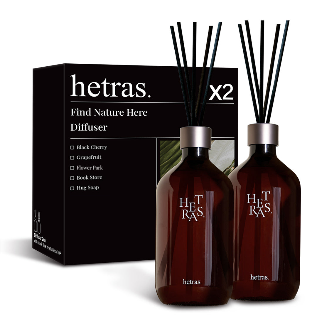Hetras Premium Large-Capacity Diffuser 500ml x2 Gift Set