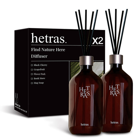 Hetras Premium Large-Capacity Diffuser 500ml x2 Gift Set