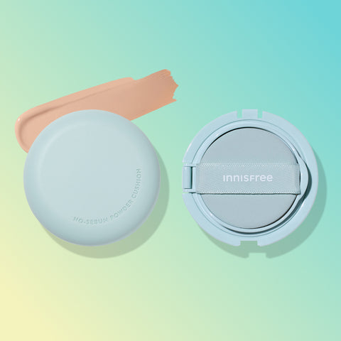 Innisfree No-Sebum Powder Cushion [23N] 14g + Refill 14g