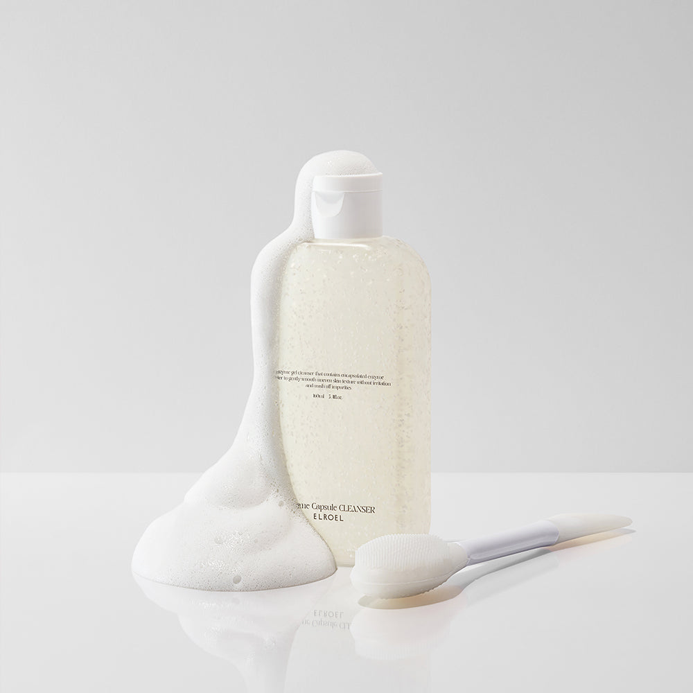 Elroel Enzyme Capsule Cleanser + Brush Set