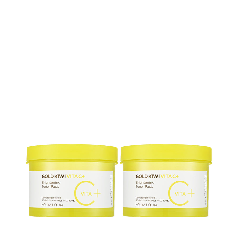 Holika Holika Gold Kiwi Vita C+ Brightening Toner Pads, 80 sheets (2 pack)