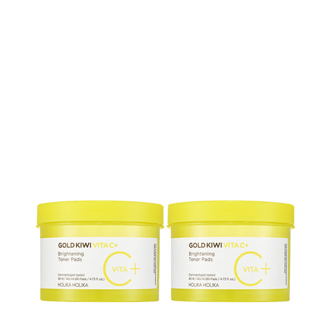 Holika Holika Gold Kiwi Vita C+ Brightening Toner Pads, 80 sheets (2 pack)