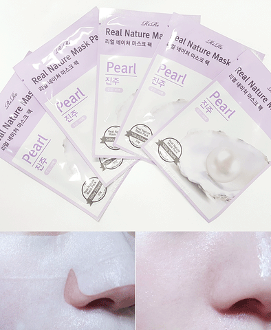 Rire Real Pearl Nature Mask Pack 20 Sheets (1,000 ppm Pearl Extract)