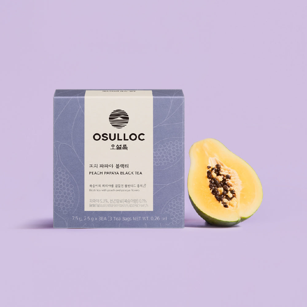 OSULLOC Peach Papaya Black Tea (3 Pyramid Tea Bags 5.4 g)